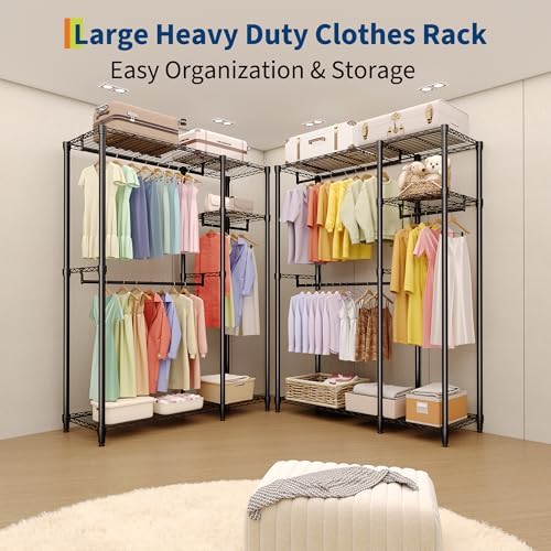 Garvee Heavy Duty Garment Rack, 3 Rods, Adjustable Shelves - Image 3