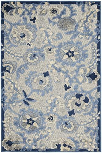 Nourison Home Aloha Blue Grey 2'8" x 4' Area Rug - Easy Clean, Non Shedding, Bed Room, Living Room, Dining Room, Kitchen (3' x 4') - Image 2