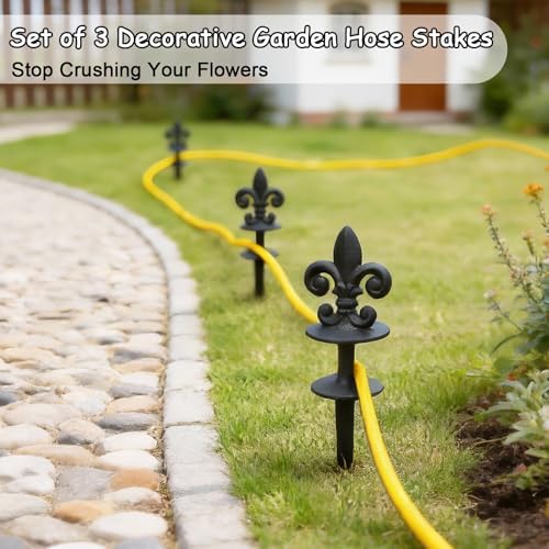 Black Cast Iron Decorative Hose Guide Stakes Set - Image 6