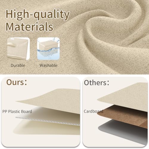 Storage Bins with Handles,Grey and Beige,13x9.1x7.9in,5 Pack - Image 4