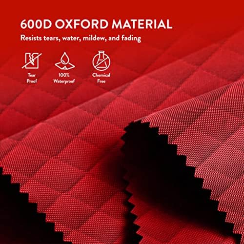 ZOBER 600D Oxford Fabric Large Rolling Christmas Tree Storage Bag - Fits 9 Ft Artificial Trees - Waterproof Christmas Tree Bag For Storage Box For Xmas, Durable Handles and Wheels - Quilted Red - Image 4