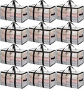 BAGAIL Heavy Duty Moving Bags with Strong Handle, Extra Large Moving Boxes, Storage Tote for Clothes, College Moving Supplies(Clear,93L-12pack) by BAGAIL