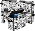 5 Pack Collection Comic Book Storage Boxes, Protector Organizer 15.8" X 7.8" X 11.8" Collapsible Short Box Holds 160-180 Comic Book Heavy Duty Bin Container Holder Shelf by YNSZAS