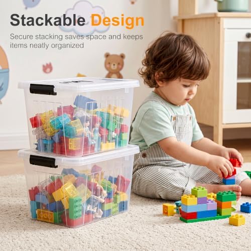 Citylife 12QT 6-Pack Clear Storage Bins with Lids Plastic Bins with Handles - Image 2