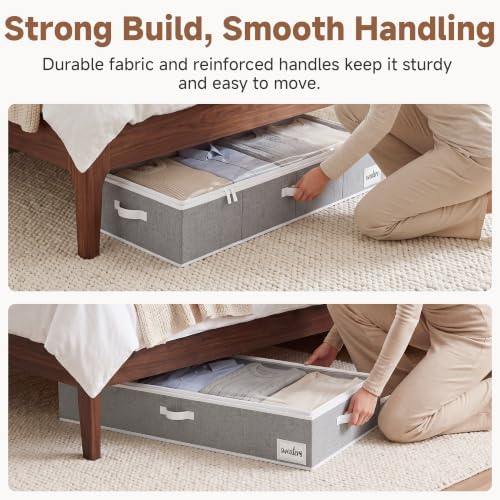 StorageWorks 7 Inch Low Profile Under Bed Storage Containers with Clear Lid - Image 4