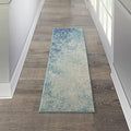 Nourison Home Passion Navy/Light Blue 2'2'' x 10' Area-Rug, Modern, Abstract, Easy-Cleaning, Non Shedding, Bed Room, Living Room, Dining Room, Kitchen, (10' Runner) by NourisonHome