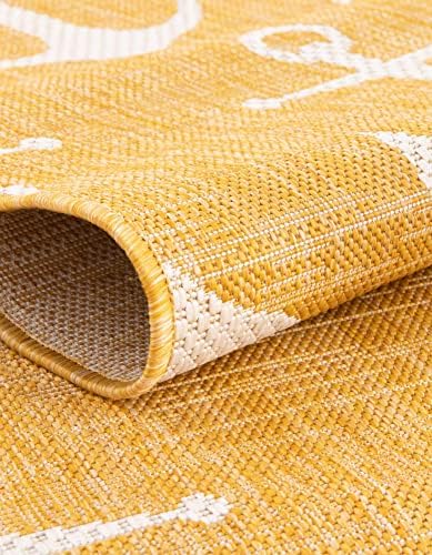 Unique Loom Outdoor Coastal Collection Area Rug - Ahoy (6' 1" x 9' Rectangle, Yellow) - Image 6