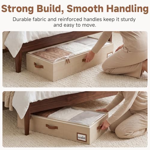 StorageWorks 6 Inch Low Profile Under Bed Storage Containers with Clear Lid - Image 4