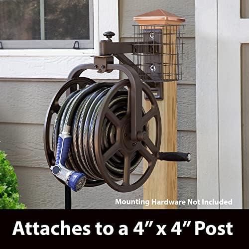 Liberty GARDEN 712 Single Arm Navigator Multi-Directional Garden Hose Reel, Holds 125-Feet of, 5/8-Inch, Bronze - Image 5