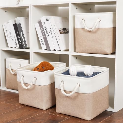 11 Inch 6 Pack Cube Storage Bins with Handles - Image 6
