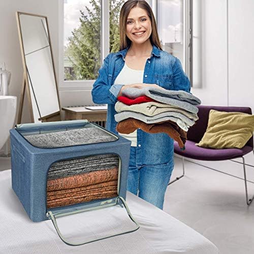 Sorbus Jumbo Clothing Storage Bins with Clear Window (2 Pack, Blue) - Image 4