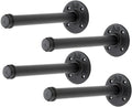 10 Inch Black Industrial Pipe Floating Clothing Rack Wall Mounted, 4 Pack by HomeExpert
