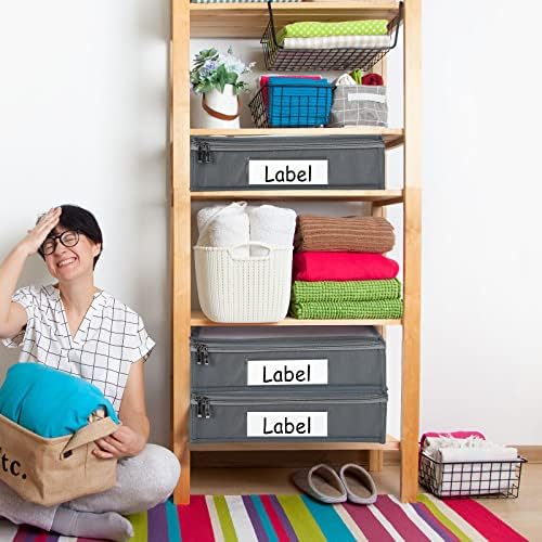 Panelee 6 Pcs 14x12x3'' Sweater Storage Bag with Easy Gliding Zipper, Gray - Image 6