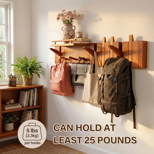 ARCWEISSO Coat Rack Wall Mount, Coat Rack Wall Hooks with Dividers for Home - Image 4