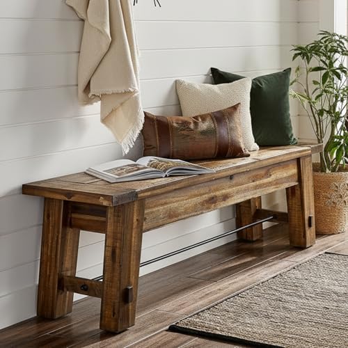 Alaterre Furniture Durango Rustic Entryway Bench, Natural, 60 Inch - Image 7