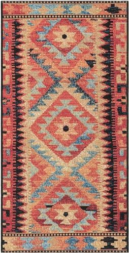 Unique Loom Outdoor Tribal Collection Area Rug - Tortuguero (2' x 4' 1" Runner Multi/Blue) - Image 3
