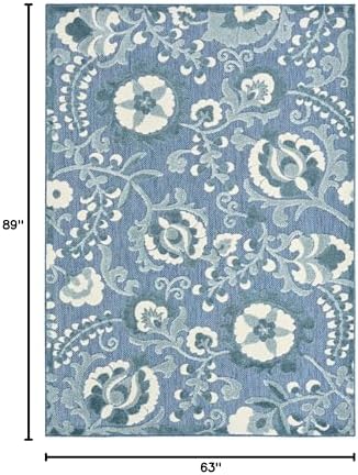 Nourison Home Aloha Blue 5'3" x 7'5" Area Rug - Easy Clean, Non Shedding, Bed Room, Living Room, Dining Room, Kitchen (5' x 8') - Image 2