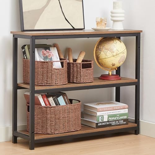 Vagusicc Wicker Storage Basket, Set of 3 Hand-woven Storage Baskets for Organizing, Round Large Wicker Baskets for Storage Decor, Pantry Storage Cubes Organization Baskets for Shelves, Brown - Image 4