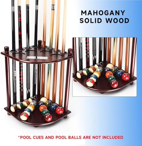 GSE Billiards Pool Cue Racks with Score Counters Hold 8 Cues, Mahogany - Image 5