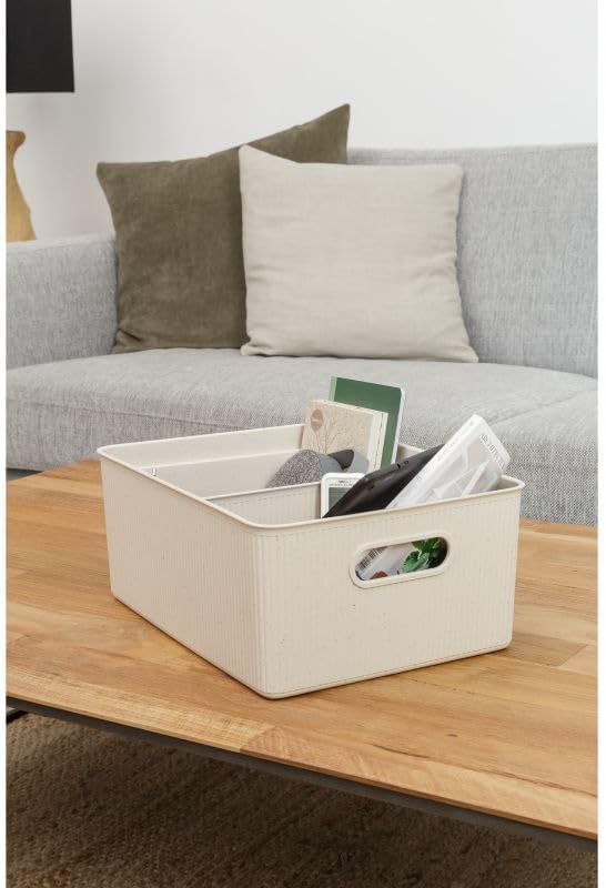Superio Eco-Friendly Decorative Plastic Basket Open Home Storage Bins Organizer Baskets, Large (2 Pack) Container Boxes for Organizing Closet Storage Bins for Shelves Drawer Shelf 15 Liter - Image 7