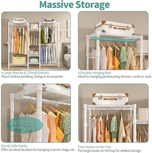 Heavy Duty Large Garment Rack, Portable Wardrobe Clothes Rack - Image 3