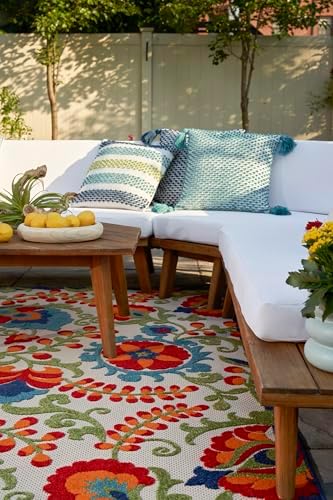 Nourison Home Aloha Multicolor 10' x 14' Area Rug - Easy Clean, Non Shedding, Bed Room, Living Room, Dining Room, Kitchen (10' x 14') - Image 4