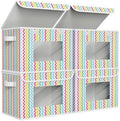 Univivi Fabric Foldable Storage Boxes with Lids, 4 Pack, Colorful by Univivi