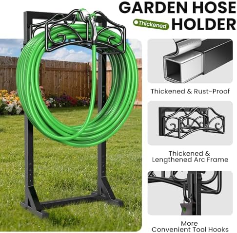 Keten Garden Hose Holder, Heavy Duty, Freestanding for Outside, Metal - Image 2