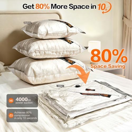 Rechargeable Wireless Pump Travel Storage Bags Set - 20 Pack Portable Space Saver Bags for Travel & Home - Vacuum Compression Packing Seal for Clothes, Blankets, Seasonal Storage - Image 2