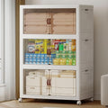 588QT Extra Large Stackable Storage Bins with Lids & Wheels & Door, by VNVTO
