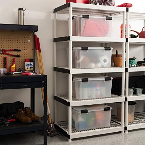 IRIS USA WeatherPro 63 Qt Storage Bins with Lids, 2 Pack, BPA-Free Plastic Gasket Box with Tight Latch and Seal, Stackable Nestable Tote Tub - Clear/Black - Image 6