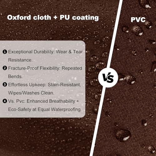 UPGRADE Outdoor Furniture Covers, Custom Size 84"(L) x 56"(W) x 36"(H) Rectangular Patio Table and Chair Waterproof Covers, Heavy Duty 420D, Coffee - Image 2