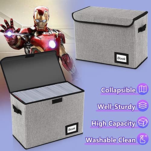 10 Pack Comic Book Storage Box 15.8" X 7.8" X 11.8", Collapsible Holds 160-180 Comic Book Organizer Heavy Duty Bin Container Holder Shelf - Image 5
