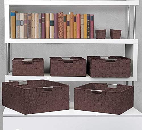 Sorbus Baskets for Organizing, 7-Piece Hand-Woven Storage Set (Chocolate) - Image 5
