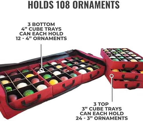 612 Vermont Flat Under Bed Ornament Storage, Holds 108 Ornaments - Image 2