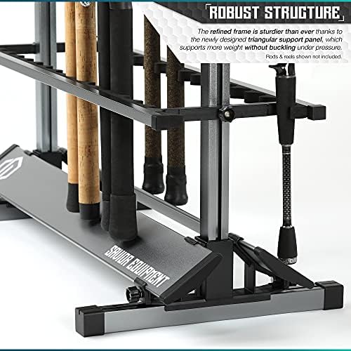 Savior Equipment Fishing Rod Rack Holder Organizer, 24-48 Slots to Hold Fresh Salt Water Spinning Rods & Reel Combo, Lightweight Aluminum Vertical Fish Pole Garage Storage Ground Display Stand - Image 5