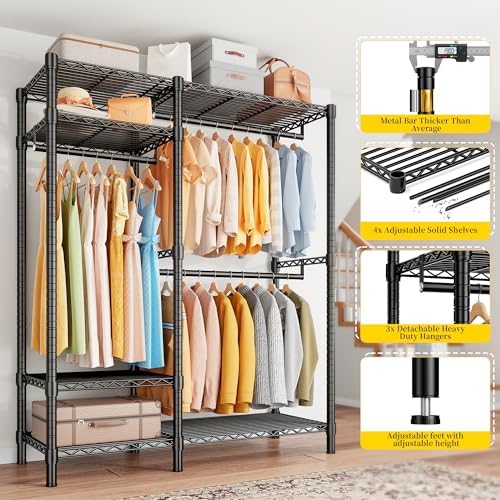 Raybee Clothes Rack with Shelves, Heavy Duty Loads 780LBS, Space-Saving - Image 6