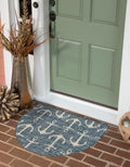 Unique Loom Outdoor Coastal Collection Area Rug - Ahoy (3' 1" x 6' 1" Hearth Blue/Ivory) by UniqueLoom