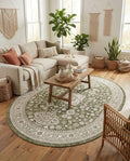 Rugs.com - Outdoor Aztec Rug – 7' 10 x 10' Oval Green Indoor/Outdoor Rug – Washable, Stain-Resistant for Patios, Decks, and Porches by Rugscom