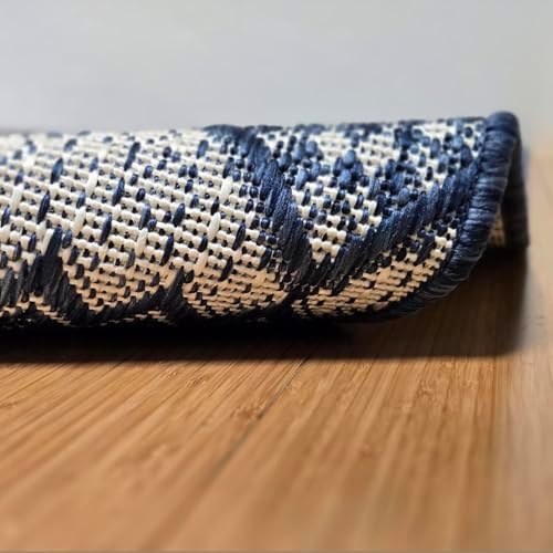 Gertmenian Indoor Outdoor Bohemian Area Rug - 5x7 Standard, Fade Resistant, Ideal for High Traffic in Living Room, Bedroom, Patio - Moroccan, Blue, 27101 - Image 6