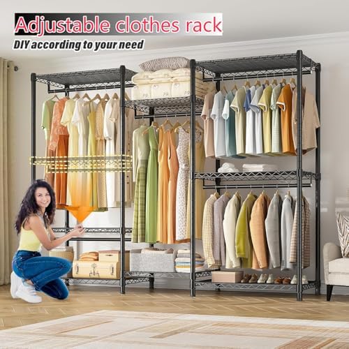 Raybee Heavy Duty Clothes Rack with Cover, 905LBS Capacity, Sturdy Steel - Image 4
