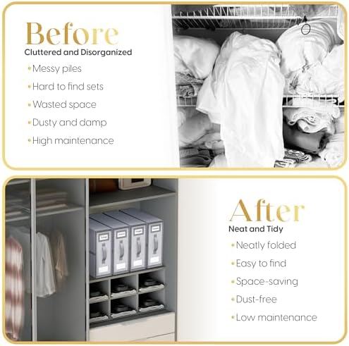 Sheet Organizers and Storage – 4 Pack Bed Sheet Organizer for Queen & King Size, Foldable Linen Closet Storage for Bedding, Duvet Covers, and Pillowcases - Image 3