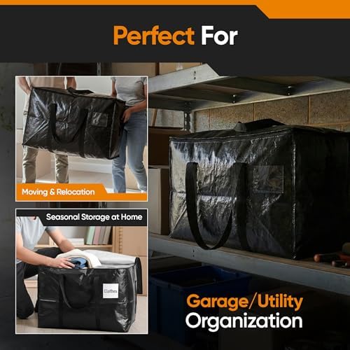 HOLDN’ STORAGE 10 Pack Large Moving Bags, 45-Gal Heavy-Duty Storage Totes - Image 5
