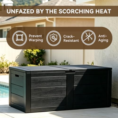 70 Gallon Deck Box, Outdoor Storage Box Waterproof, Patio Storage - Image 4