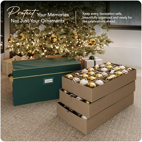 Covermates Adjustable Ornament Storage Box, 25.5"W x 13"D x 12.5"H, Green - Image 2