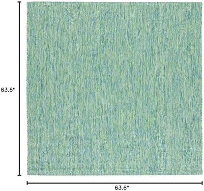 SAFAVIEH Washable Rug Outdoor Courtyard Collection - 5'3" Square, Green & Blue, Non-Shedding & Easy Cleaning, Ideal for Patio, Backyard, Mudroom (CY8521-55722) - Image 2