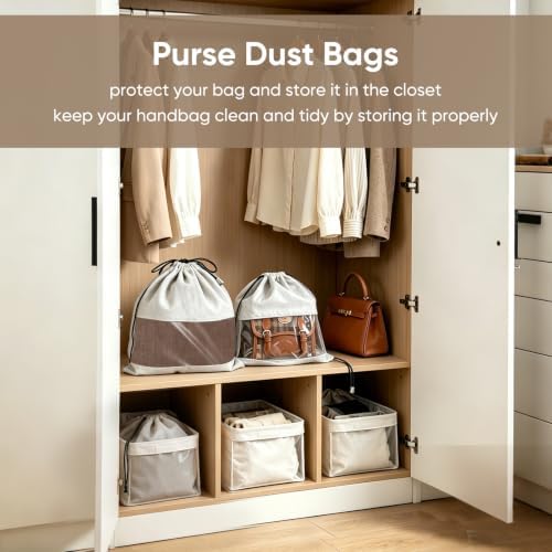 6 Pack Purse Dust Bags for Handbags Purse Covers Velvet Cloth Mixed 2 Size - Image 2