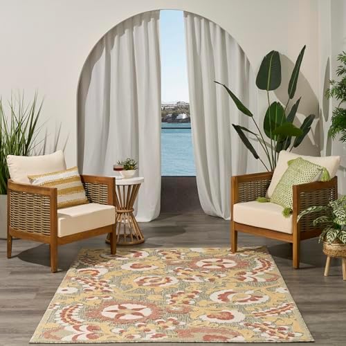 Nourison Home Aloha Sage Rose 5'3" x 7'5" Area Rug - Easy Clean, Non Shedding, Bed Room, Living Room, Dining Room, Kitchen (5' x 8') - Image 2