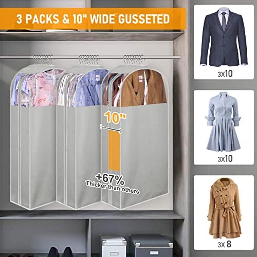 MISSLO 3 Pack 43" Garment Bag + 3 Pack 40" Garment Bags - Image 3