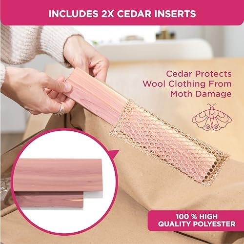 Cedar Clothes Storage Bag Organizer, Protects From Moths, Set of 2, Beige - Image 2